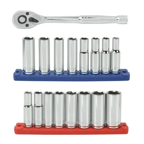 19 Piece 3/8 inch Drive Ratchet and Socket Set
